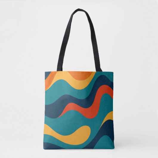 Retro Wavy Pattern Modern Abstract Tote Bag (Voorkant)