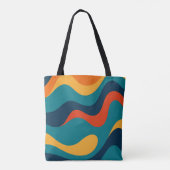 Retro Wavy Pattern Modern Abstract Tote Bag (Achterkant)
