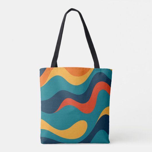 Retro Wavy Pattern Modern Abstract  Tote Bag (Achterkant)