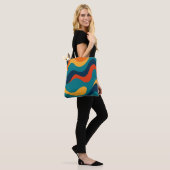Retro Wavy Pattern Modern Abstract Tote Bag (Op model)