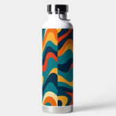 Retro Wavy Pattern Modern Abstract Waterfles (Links)