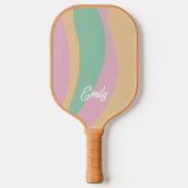 Retro Wavy Pattern Pickleball Paddle (Voorkant)