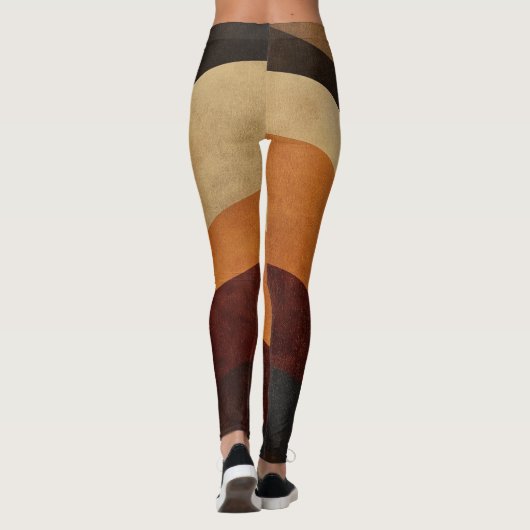 🌈 Retro Wavy Pattern - Warm & Nostalgic 🎨 Leggings (Achterkant)