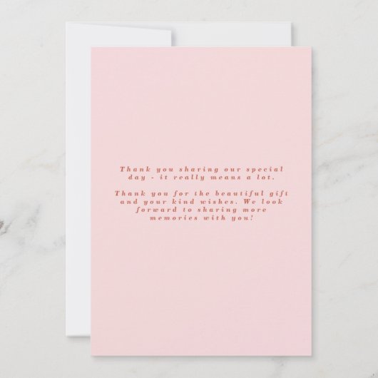 Retro Wavy Photo Blush Wedding Bedankkaart (Achterkant)