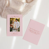 Retro Wavy Photo Blush Wedding Bedankkaart