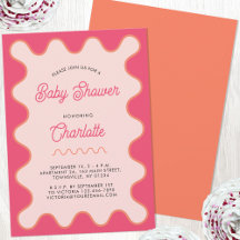 Retro Wavy Pink Curve-Baby shower