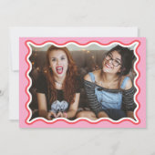 Retro Wavy Pink Red Photo Bridesmaid Voorstel Kaart (Achterkant)