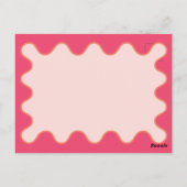 Retro Wavy Roze Curve Baby Shower Uitnodiging (Achterkant)