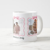 Retro Wavy Roze Lint Fotocollage Grote Koffiekop (Voorkant rechts)