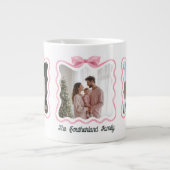 Retro Wavy Roze Lint Fotocollage Grote Koffiekop (Voorkant)