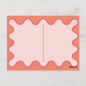 Retro Wavy Roze Oranje Baby Shower Uitnodiging (Achterkant)