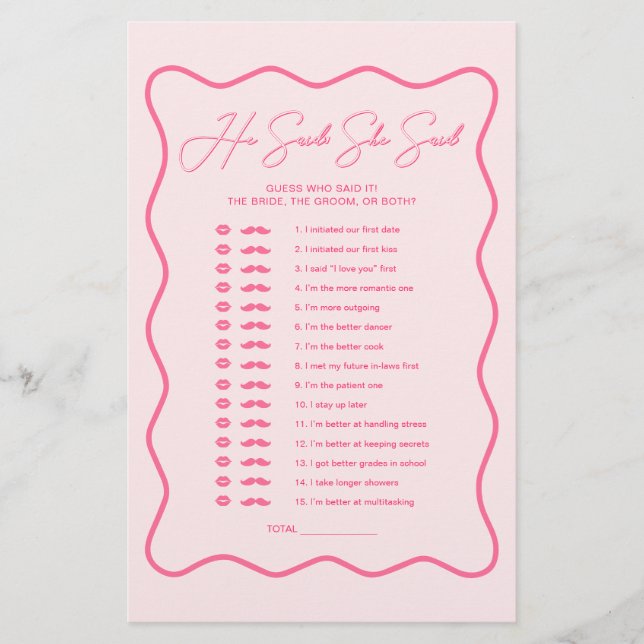 Retro wavy roze Vrijgezellenfeest, zei hij (Voorkant)