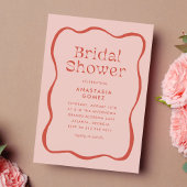 Retro Wavy Squiggle Lijst in Oranje Vrijgezellenfe Kaart