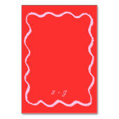 Retro Wavy Squiggle Roze Rood Handgeschreven Bruil Kaart (Achterkant)