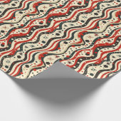 Retro Wavy Stripe Patroon met sterren en cirkel Cadeaupapier (Hoek)
