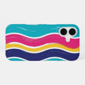 Retro Wavy Stripe Seamless Pattern iPhone 16 Hoesje (Achterkant horizontaal)