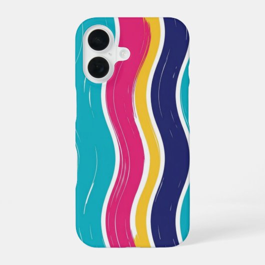 Retro Wavy Stripe Seamless Pattern iPhone 16 Hoesje (Achterkant)