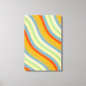 Retro Wavy Stripes Coastal Pattern Art Canvas Afdruk (Voorkant)