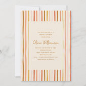 Retro Wavy Stripes Mosterd Blush Vrijgezellenfeest Kaart (Voorkant)