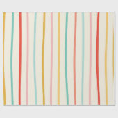Retro Wavy Stripes Naadloos Patroon Cadeaupapier (Vlak)