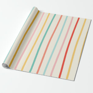 Retro Wavy Stripes Naadloos Patroon Cadeaupapier