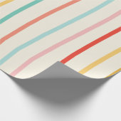Retro Wavy Stripes Naadloos Patroon Cadeaupapier (Hoek)
