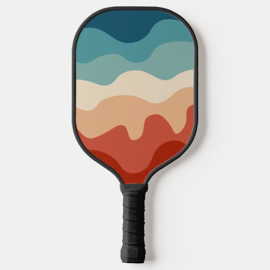 Retro Wavy Stripes Pickleball Paddle (Achterkant)