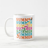 Retro Wavy "SUMMER" Text Art Design Koffiemok (Links)