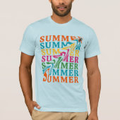 Retro Wavy "SUMMER" Text Art Design T-shirt (Voorkant)
