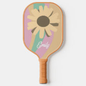 Retro Wavy Sunflower Pattern Pickleball Paddle (Voorkant)