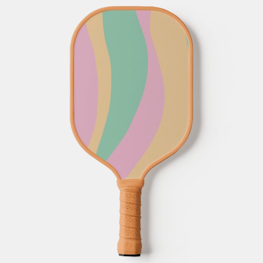 Retro Wavy Sunflower Pattern Pickleball Paddle (Achterkant)