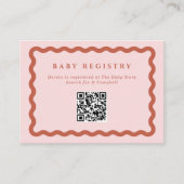 Retro Wavy Terracotta Lijst Registry QR Code Informatiekaartje (Voorkant)