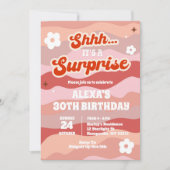 Retro Wavy Verjaardagsfeestje Uitnodiging (Voorkant)