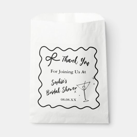 Retro Wavy Vrijgezellenfeest Favorietentas – Marti Bedankzakje (Voorkant)