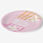 Retro Way Two Groovy Daisy Flower Birthday Papieren Bordje (Gekanteld)