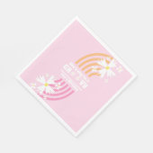 Retro Way Two Groovy Daisy Flower Birthday roze Servet (Hoek)