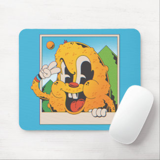 Retro Wazig Oranje Vredesteken Cartoon Muismat