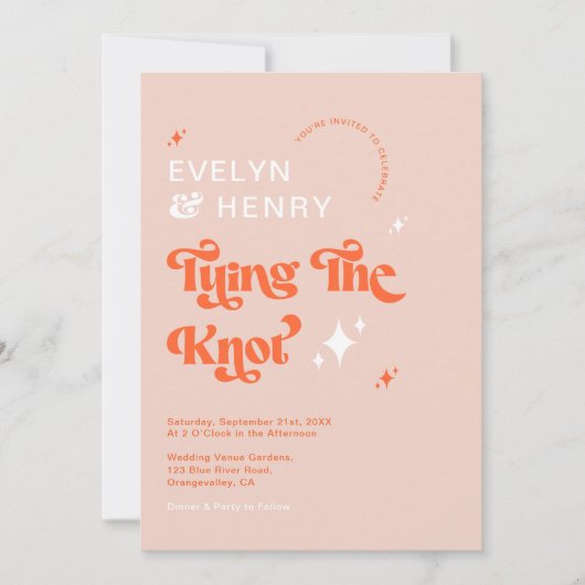 retro We binden de knoop bruiloft Kaart (Voorkant)