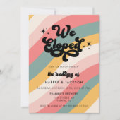 Retro We Gingen Weg Kleurrijke Bruiloft Kaart (Voorkant)