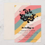 Retro We hebben een kleurrijke bruiloft uitgebanne Kaart (Voorkant / Achterkant)