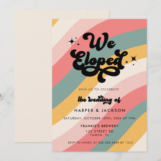 Retro We hebben een kleurrijke bruiloft uitgebanne Kaart (Voorkant / Achterkant)