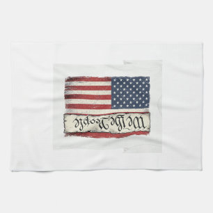 Retro We the People Vlag Patriottisch Shirt Ontwer Theedoek