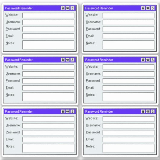 Retro Web Page Username Log Password Tracker  Sticker (Voorkant)