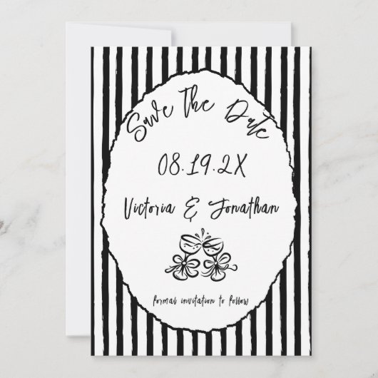 Retro Weddenschap bespaart de datum Save The Date (Voorkant)