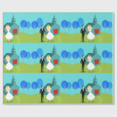 Retro Weddenschappen met overlooppapier Cadeaupapier (Vlak)