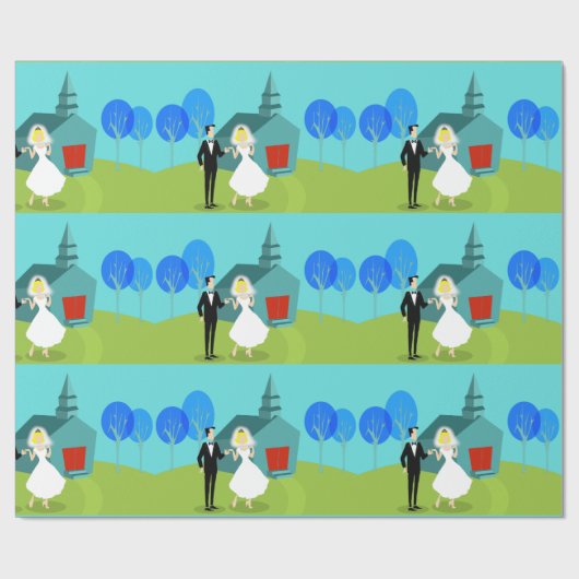 Retro Weddenschappen met overlooppapier Cadeaupapier (Vlak)