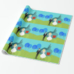 Retro Weddenschappen met overlooppapier Cadeaupapier<br><div class="desc">Met dit Retro Wedding Couple Wrapping Paper hoor je trouwklokken. Het minimalistische kunstontwerp van de jaren '60 kenmerkt een bruid en bruid op hun trouwdag. Het gelukkige paar ziet er goed genoeg uit om op een bruiloft te staan. Maar dat zijn ze niet. Ze staan op gras, groengras. De debonaire...</div>