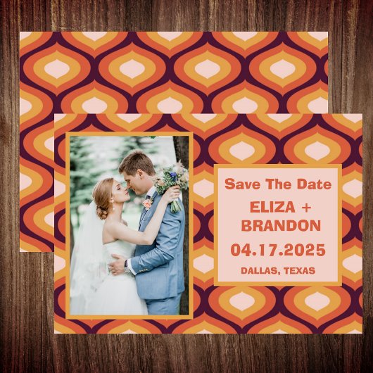 Retro Wedding Bewaar de datum Foto Save The Date