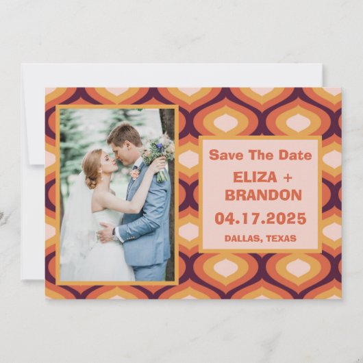 Retro Wedding Bewaar de datum Foto Save The Date (Voorkant)