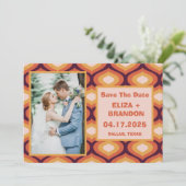 Retro Wedding Bewaar de datum Foto Save The Date (Staand voorkant)